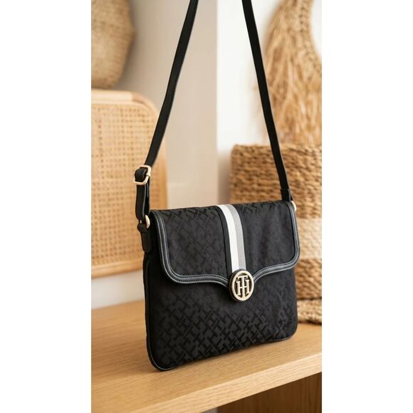 Tommy Hilfiger Handbags - Tommy Hilfiger Deep black Body: jacquard canvas (TH monogram pattern)